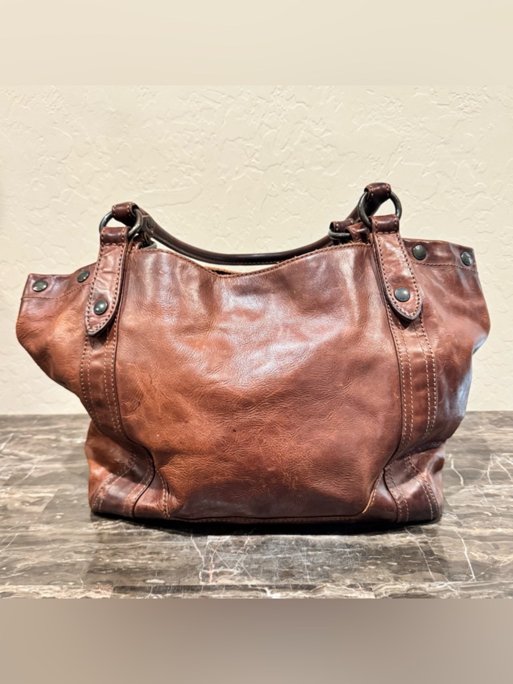 Frye Melissa Brown Leather Tote Bag - Picture 5 of 14